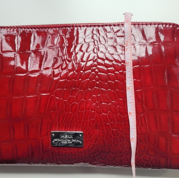 Red snake leather imitation handbag - Picture 6 of 7